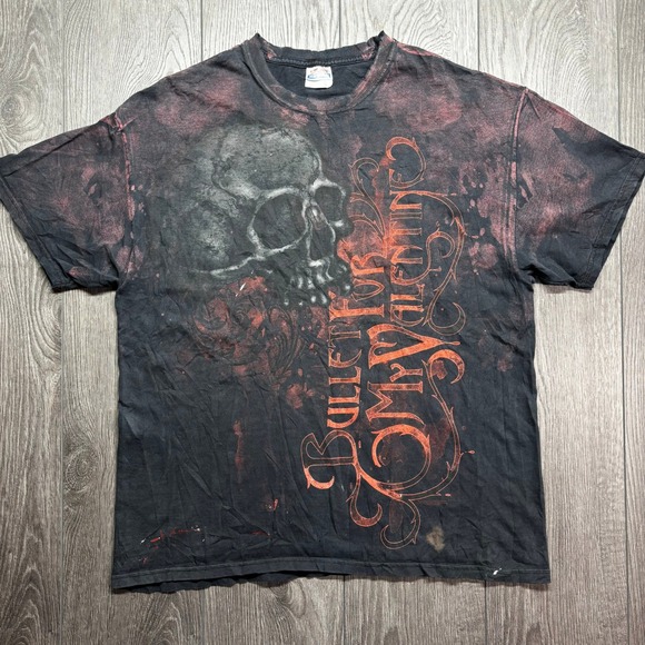 Hanes Other - Vintage Bullet For My Valentine Band Shirt Mens XL Skull Guns Bleach Wash Black